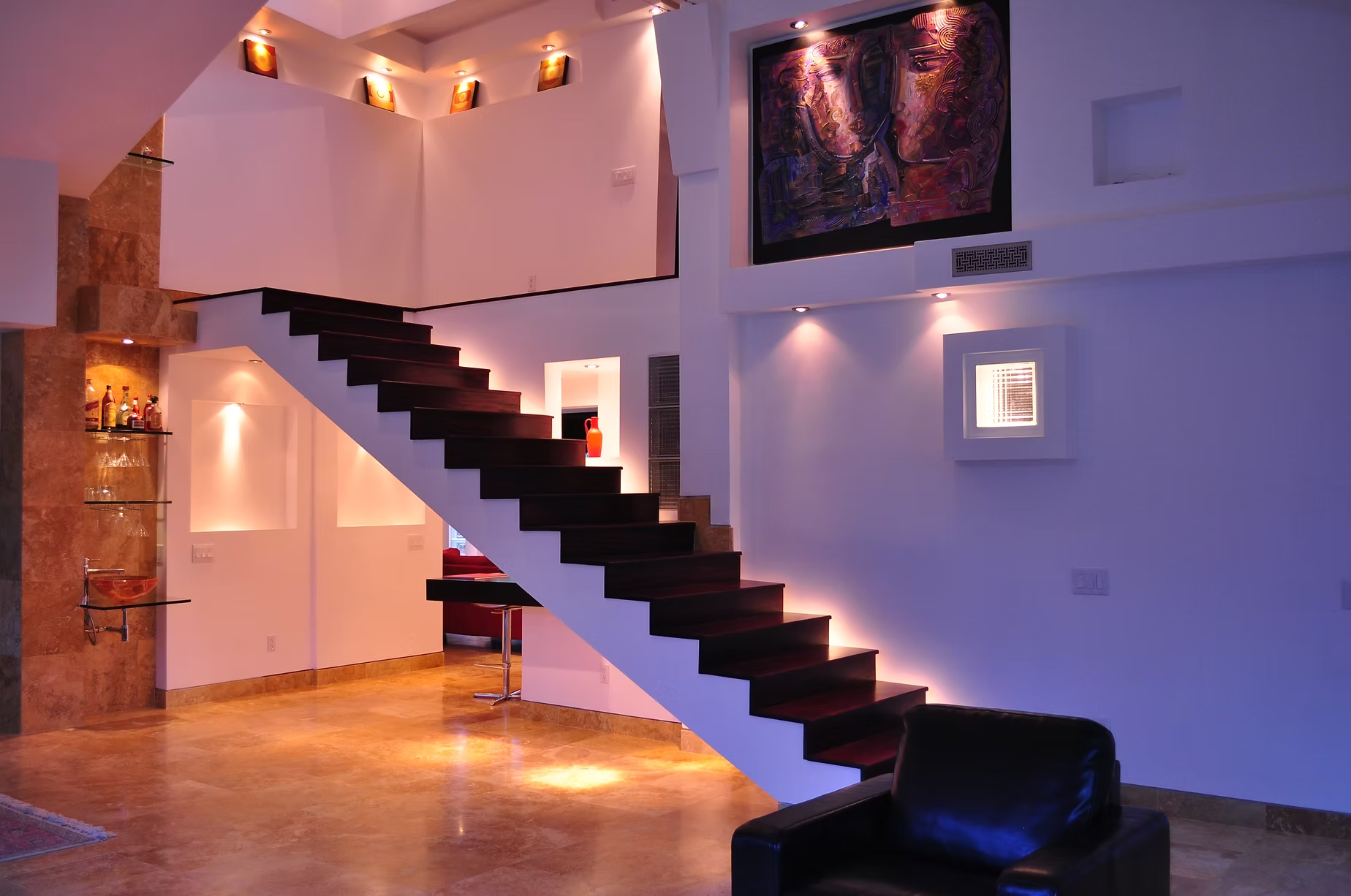 Lights under the stairs