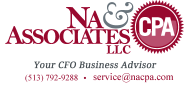 A logo for na & associates llc your cfo business advisor