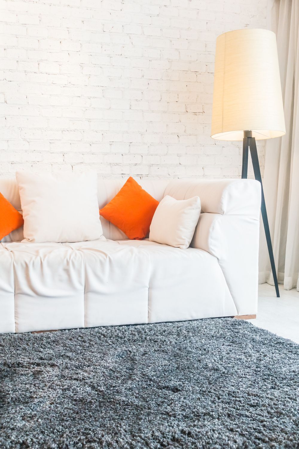 A person is cleaning a carpet with a vacuum cleaner.