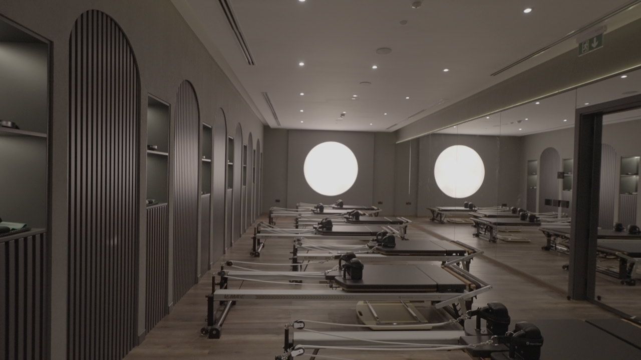 CIMA studio interior with modern equipment for Pilates and yoga classes in JVC Dubai