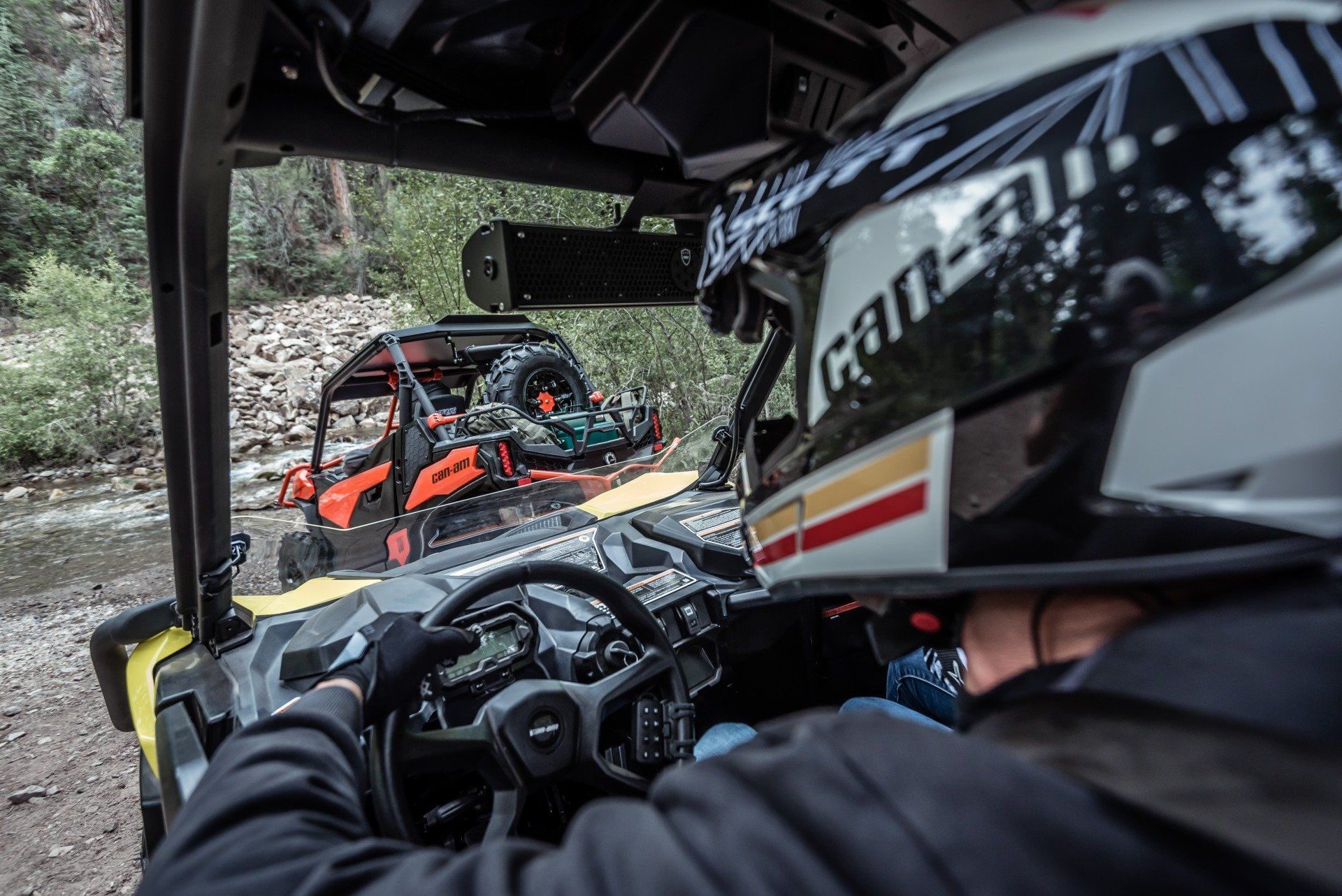 Point of view of a UTV rider