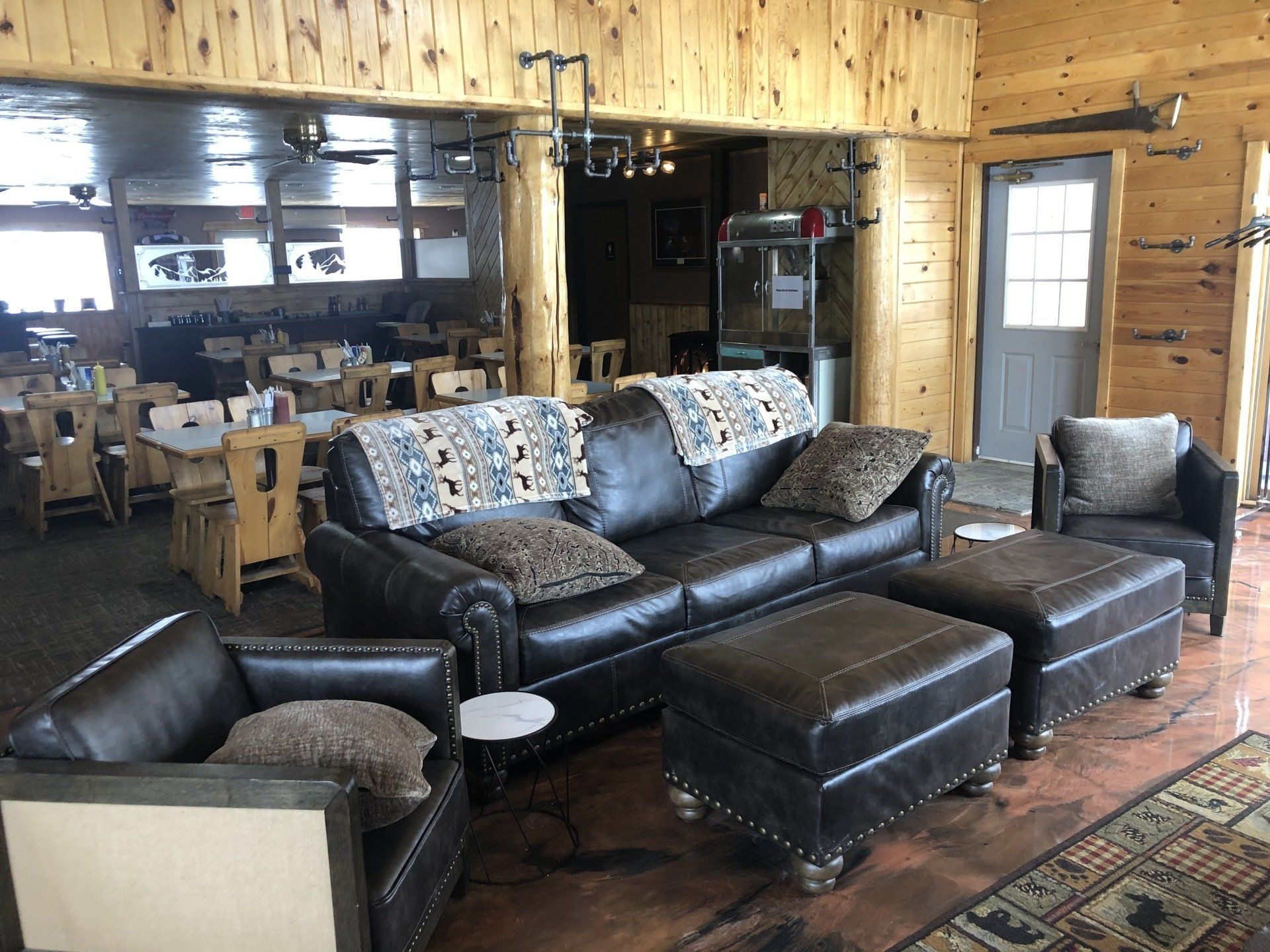 Group of men talking in a bar
