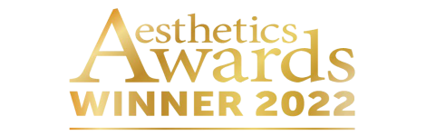 the logo for the aesthetics awards winner 2022