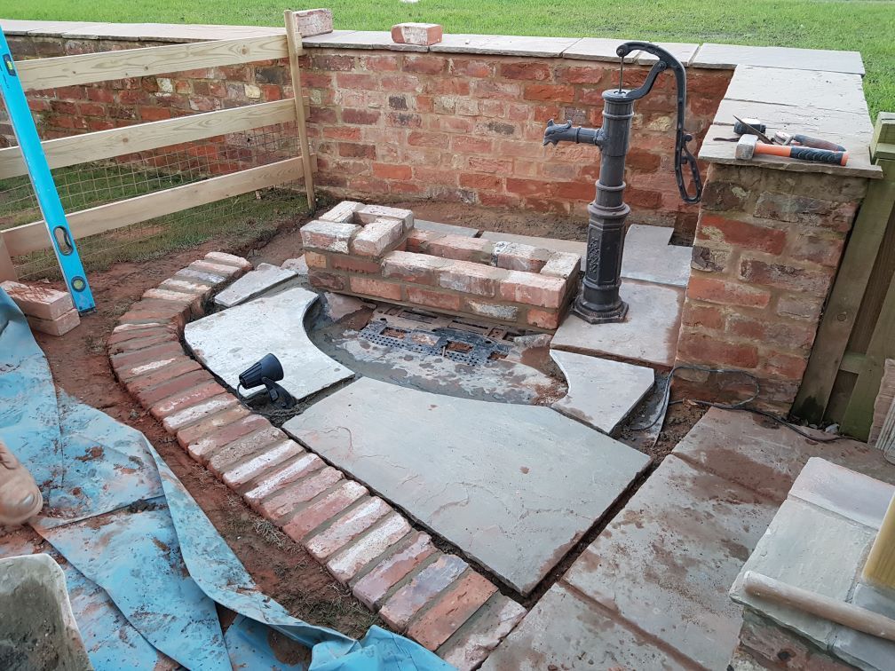 old water pump and horse troff garden water feature by buildjunky.com