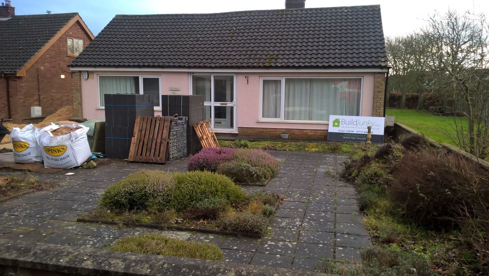 bungalow refurbishment new roof extension cement render finish underfloor heating large timber planter by buildjunky.com