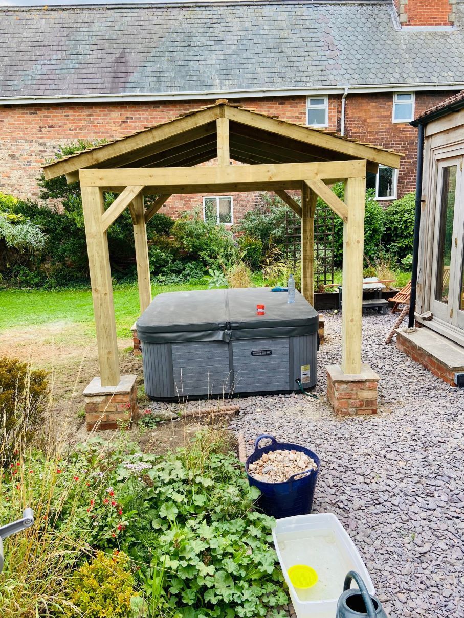 oak hot tub jacuzzi cover building by buildjunky.com