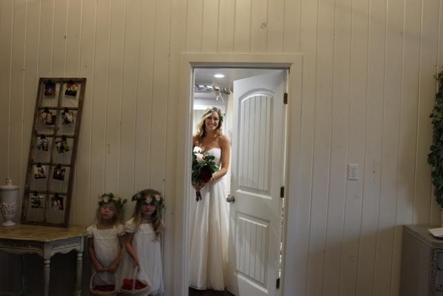 bride entering wedding ceremony