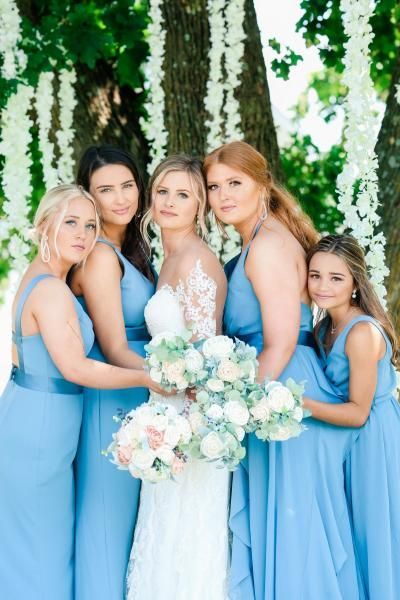 bride with bridesmaids