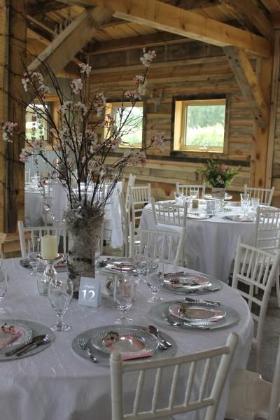 wedding reception tables