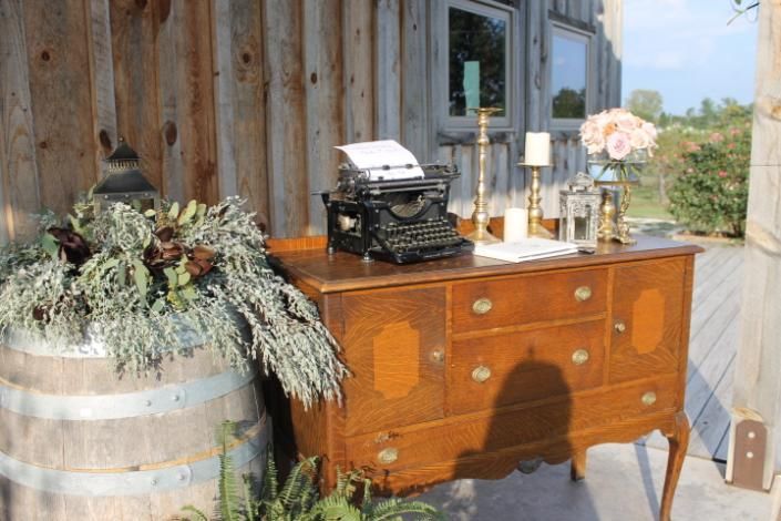 antique decor at wedding