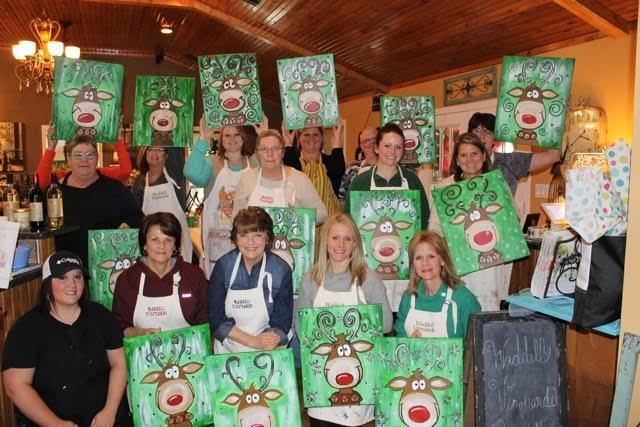 sip and swirl paint class at waddell vineyards