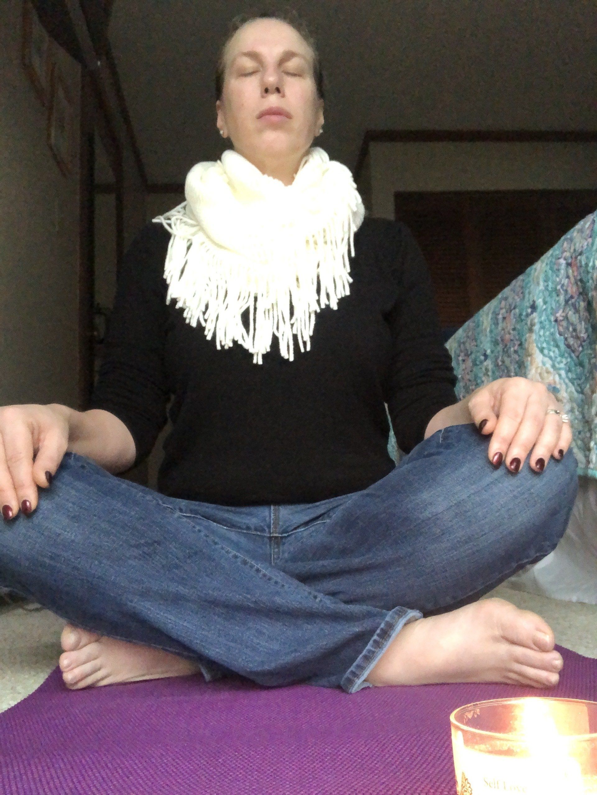 Relaxed Woman Sitting On The Floor