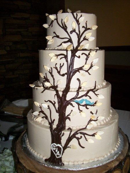 Bluebirds in a tree cake — Hawley, PA — Sweet Sensation Cakes