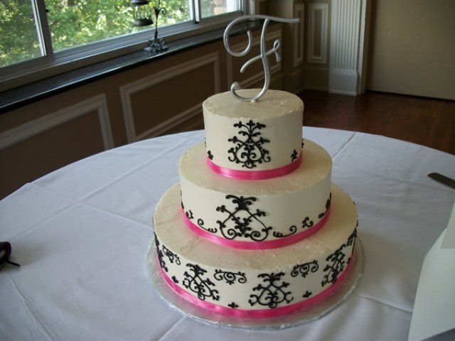 Black damask cake — Hawley, PA — Sweet Sensation Cakes