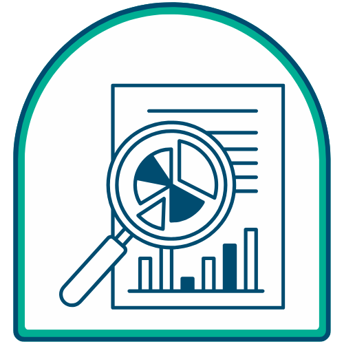 Magnifying glass and document icon