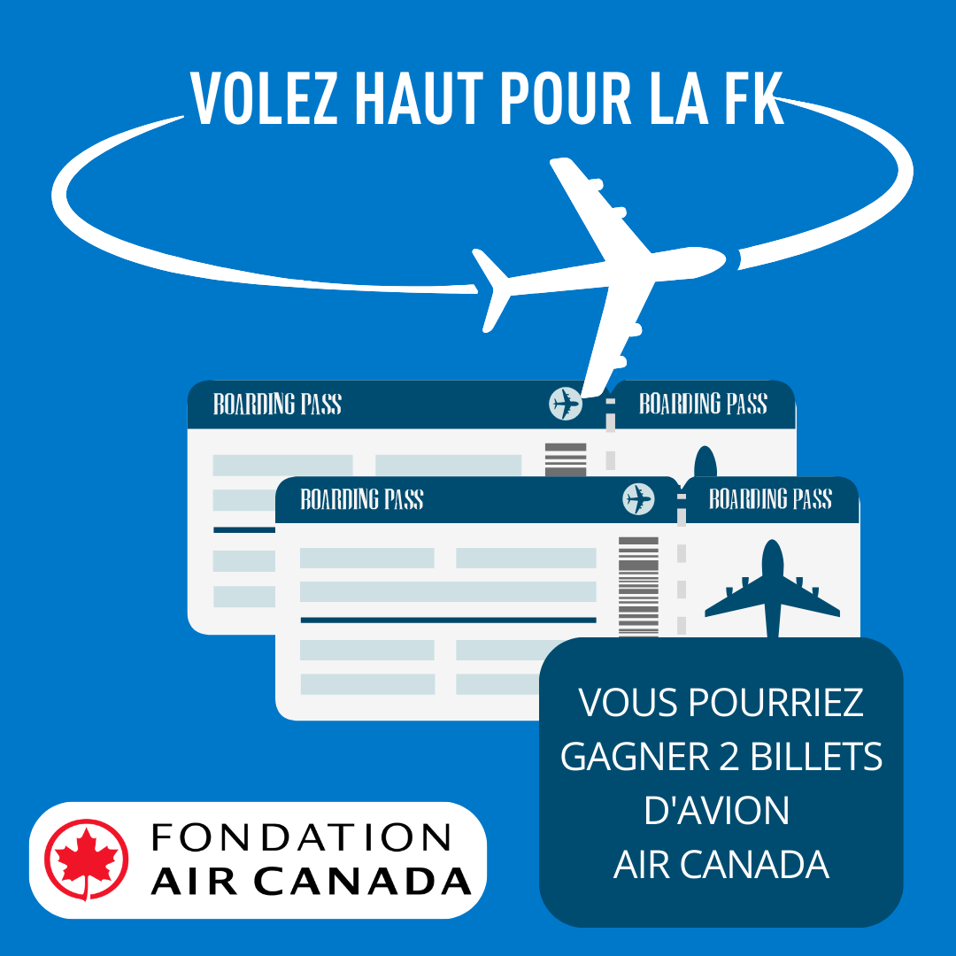 Graphique pour le concours Air Canada pour 2 billets d'avion.