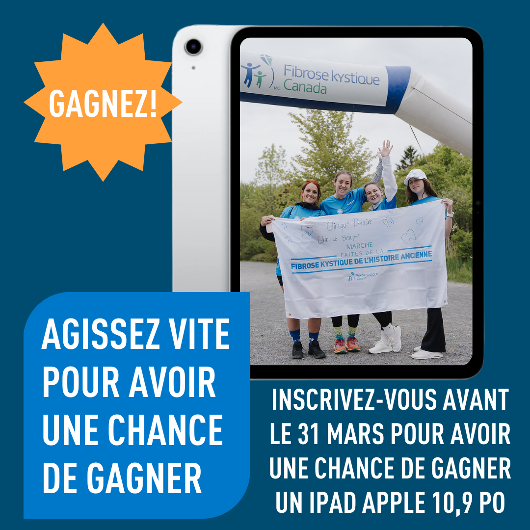 Ipad Apple avec photo des participants à la Marche.