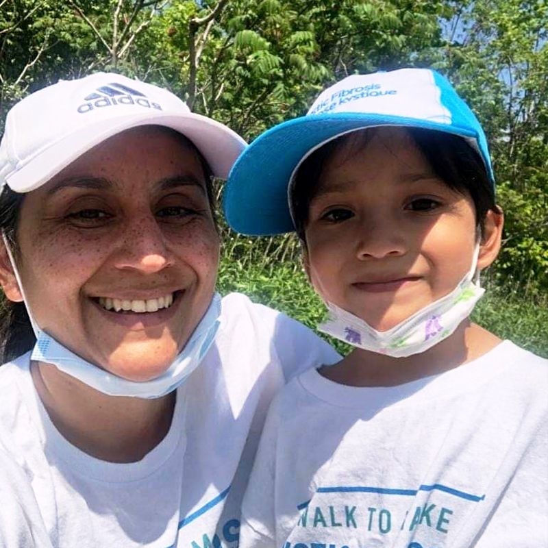 Sebastian and his mom Vicky wearing their Walk gear at the event.