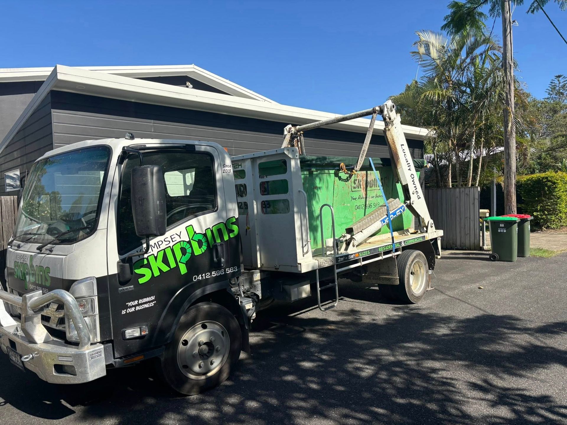A Skip Bin On The Back Of A Truck — Kempsey Skip Bins In South Kempsey, NSW