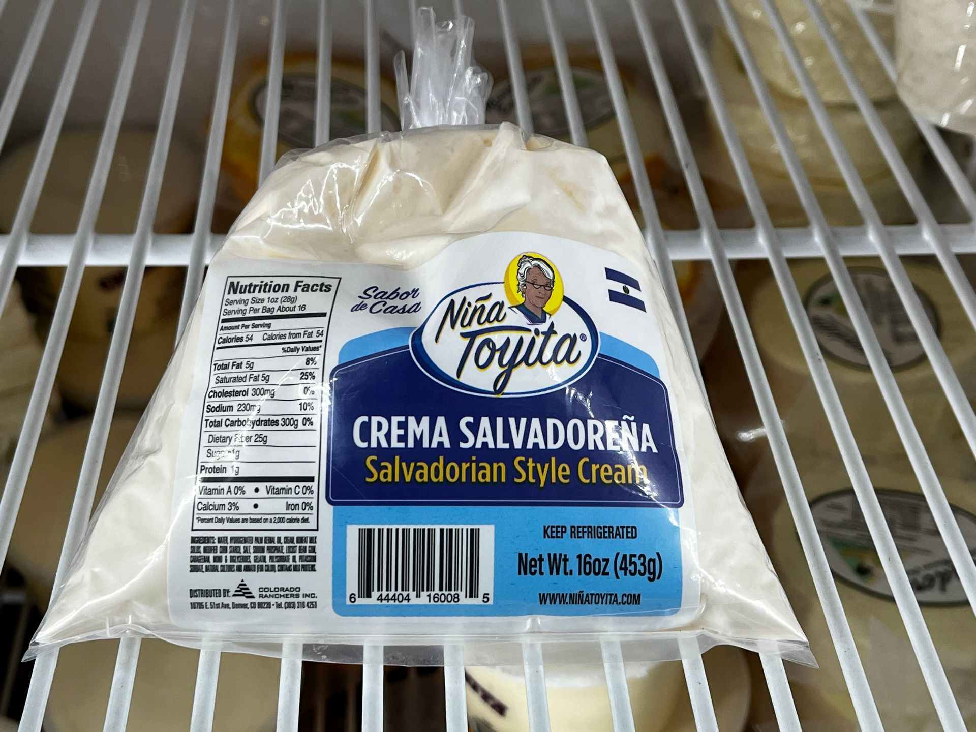 A bag of crema salvadorena salvadorian style cream