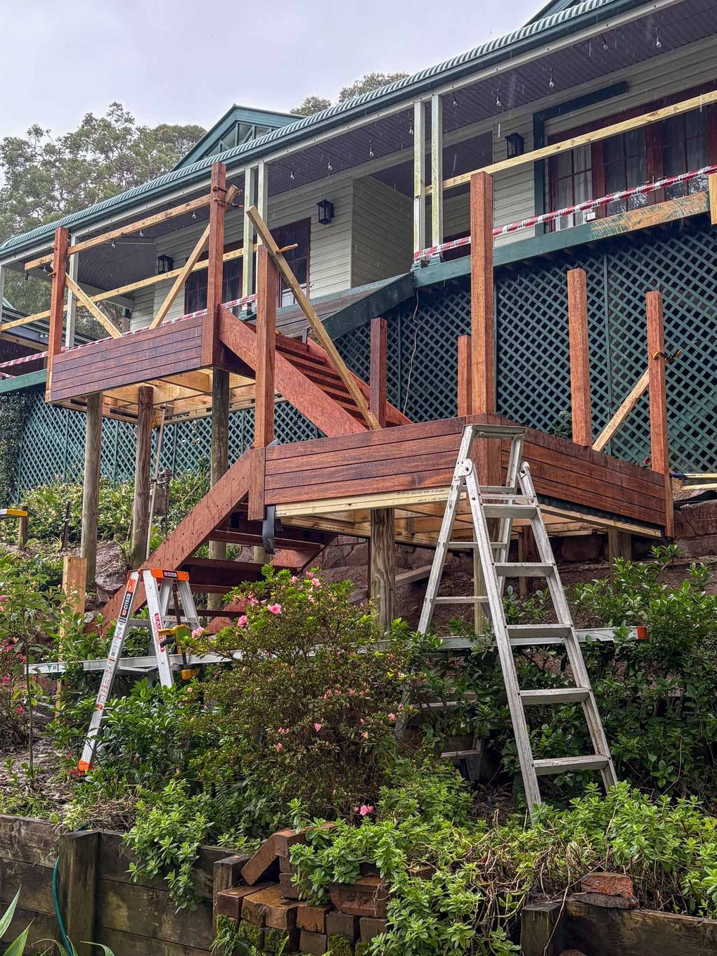 Evamill Contrsutions project of timber stairs being built