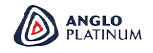 The logo for anglo platinum is a blue and white logo with a red circle in the middle.