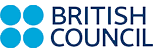 The logo for the british council is blue and white.