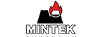 A mintek logo with a red flame on a white background.