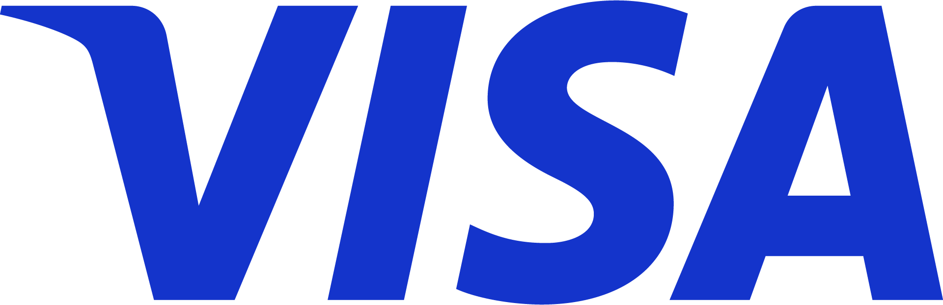 A blue visa logo on a white background