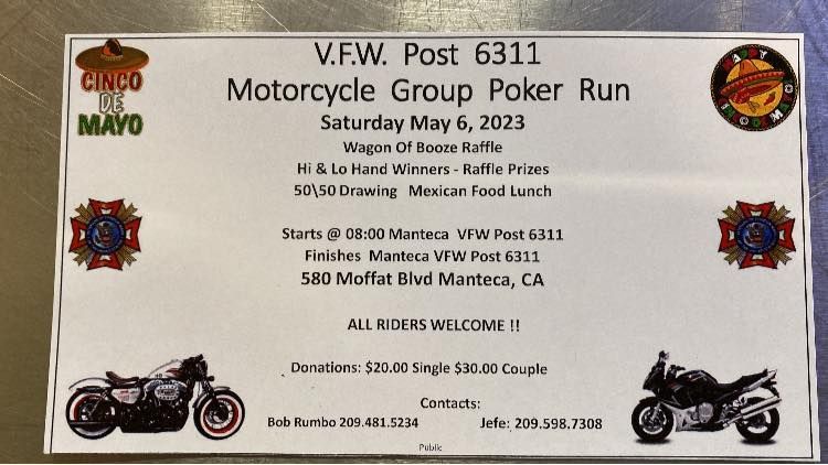 A flyer for a motorcycle group poker run