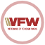 A logo for a company called wfw in a pink circle on a white background.