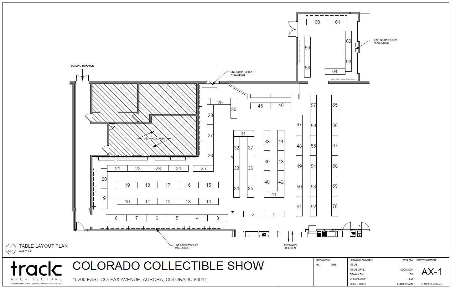 A table layout of colorado collectible show