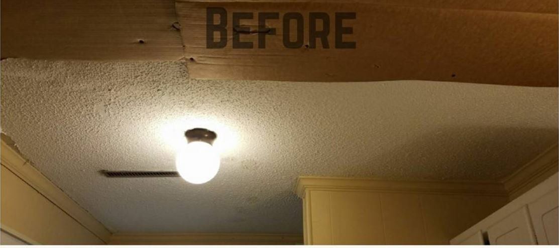 ceiling before renovation