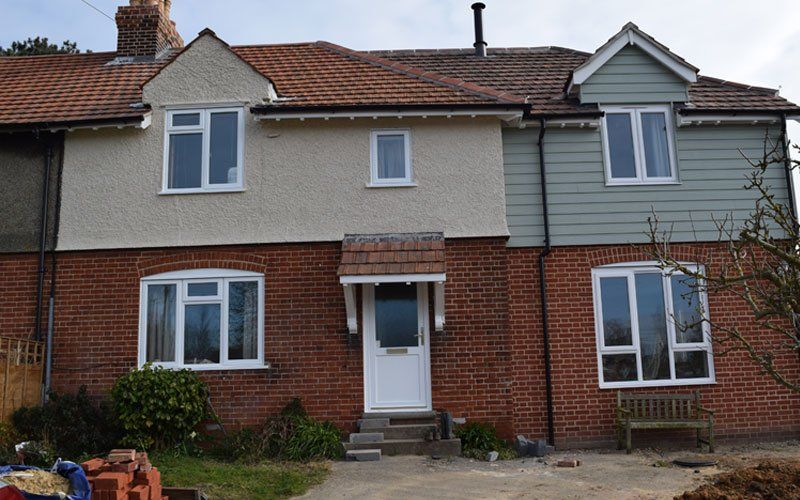 After House exterior painting