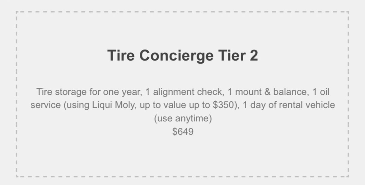 Tire Concierge Tier 2 | German Import Garage