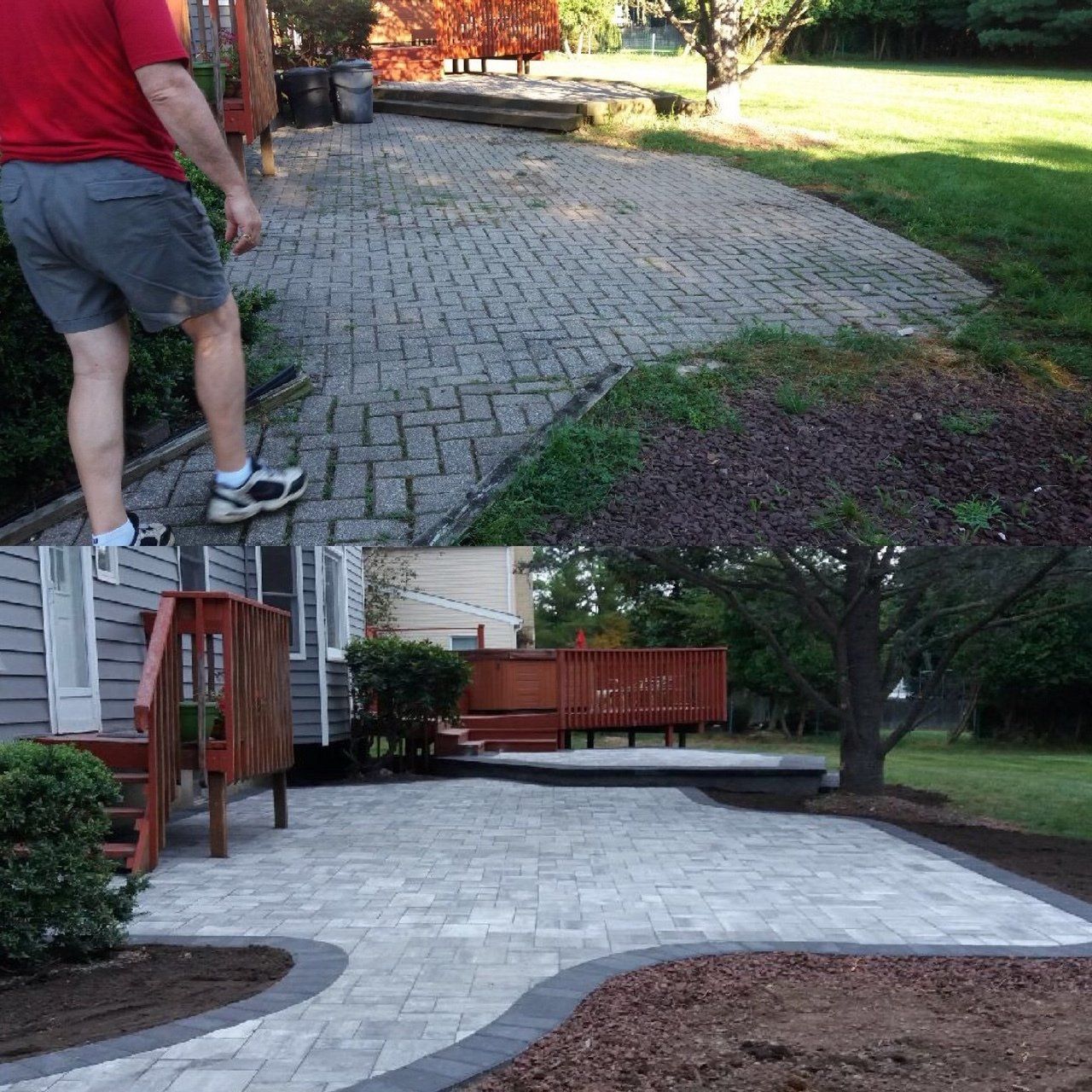 Before and After of Paving — Freehold, NJ — New Jersey Pavers