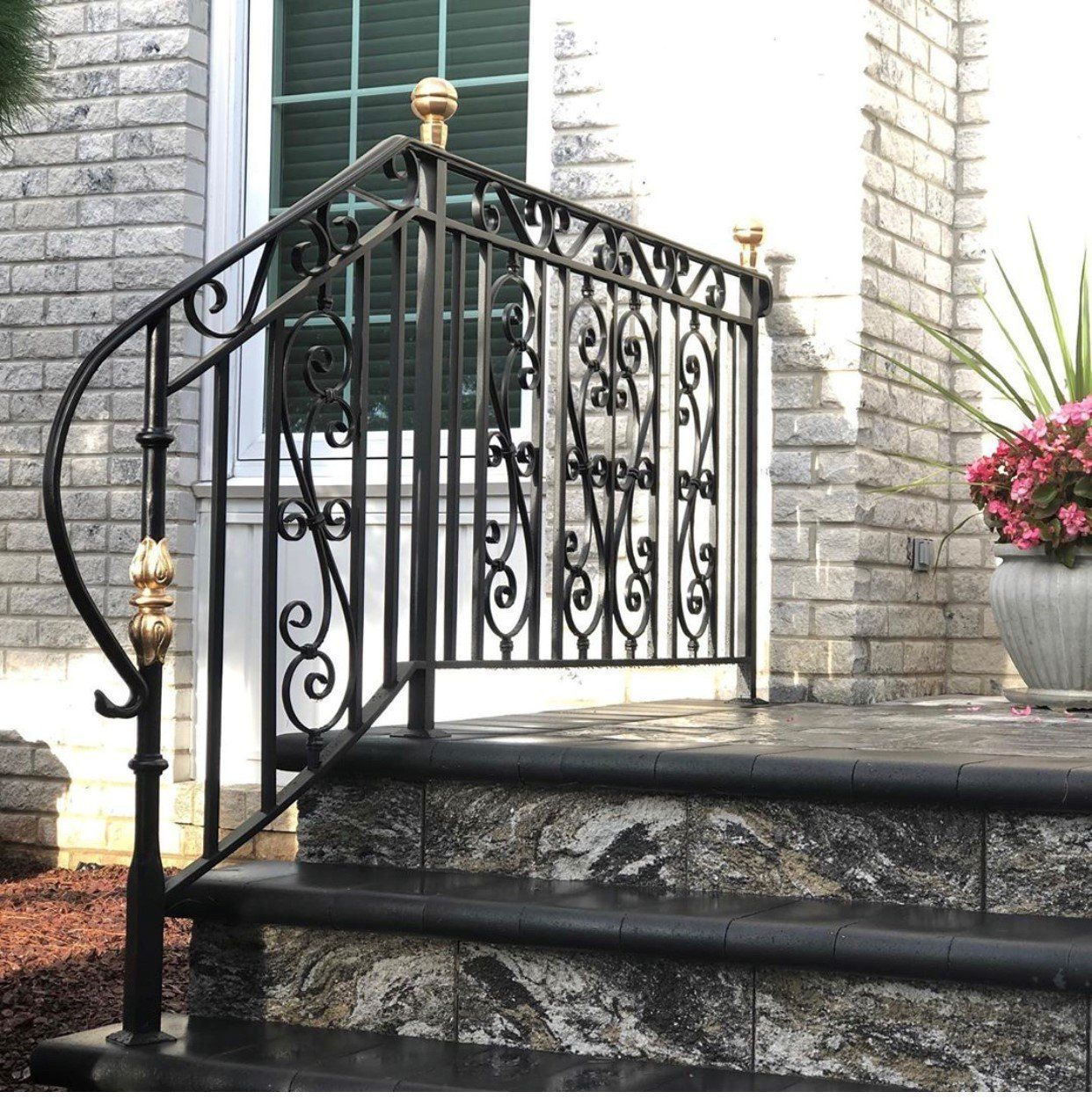 An Elegant Front Stairs — Freehold, NJ — New Jersey Pavers