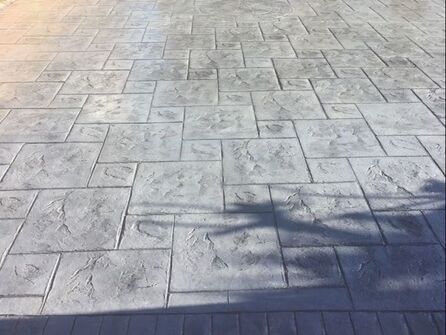 light grey imprinted concrete driveway in Rotherham