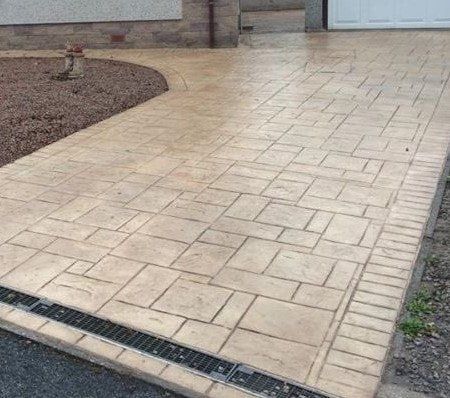 Driveways Rotherham imprinted concrete driveway in buff in Rotherham