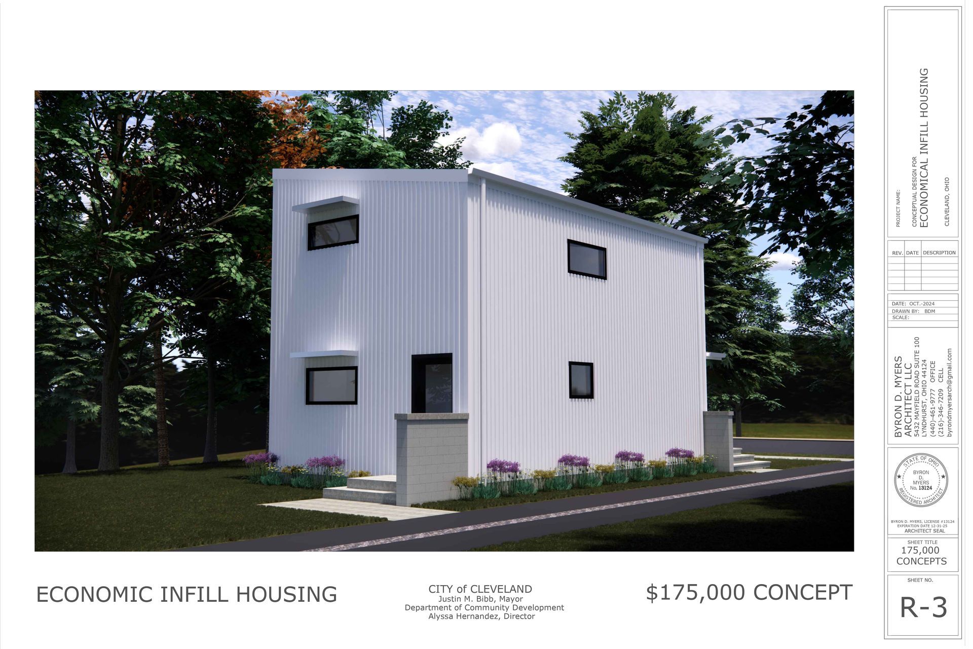 An artist 's impression of an economic infill housing