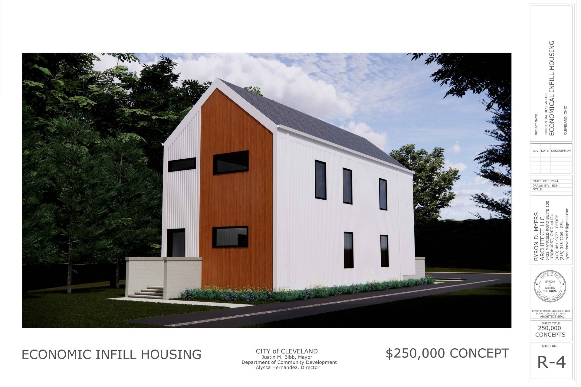 An artist 's impression of an economic infill housing project