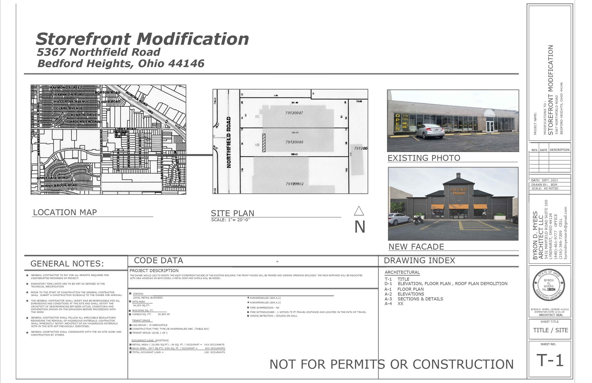 A black and white drawing of a storefront modification