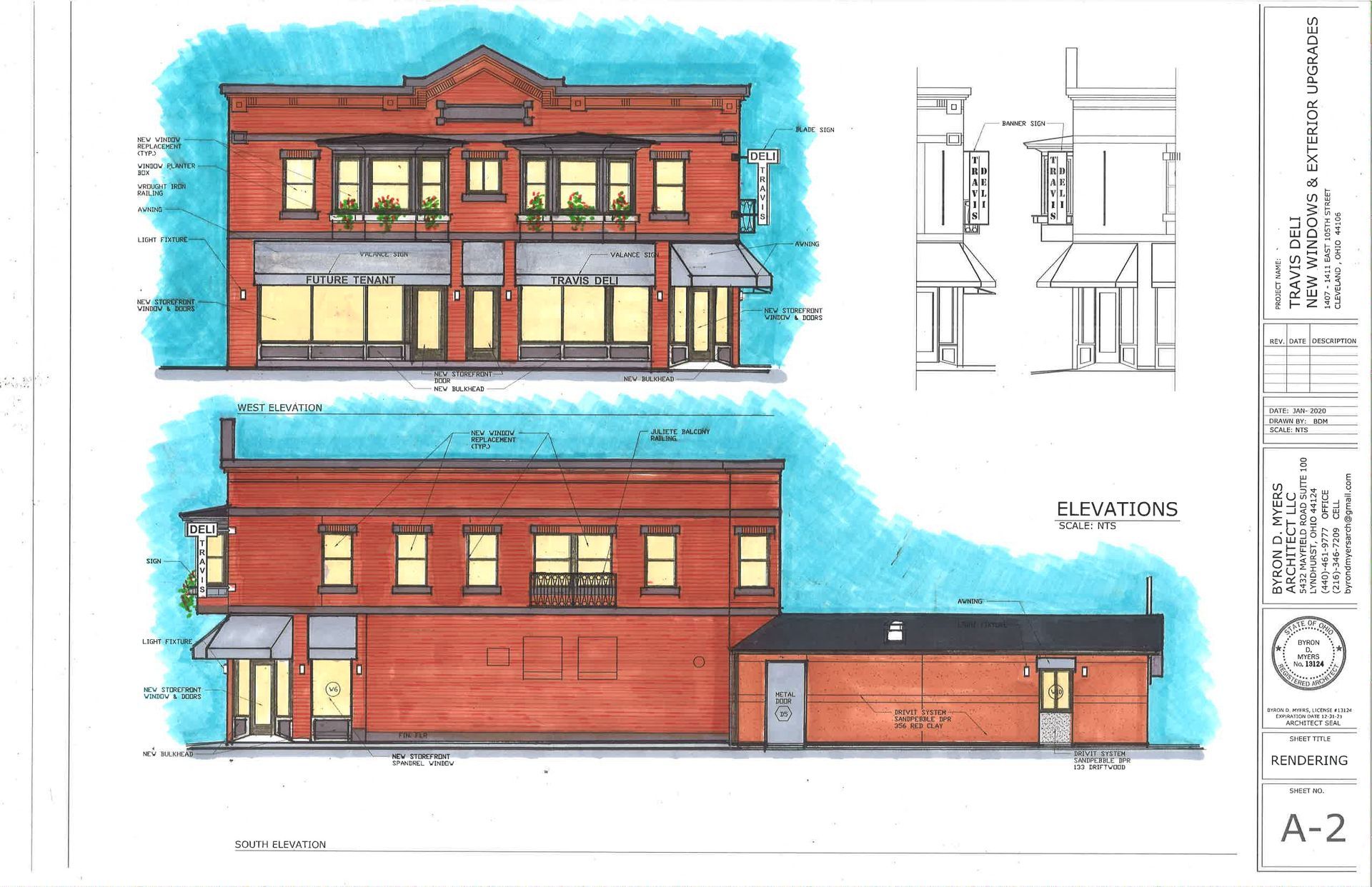 A drawing of a building with the number a-2 on it