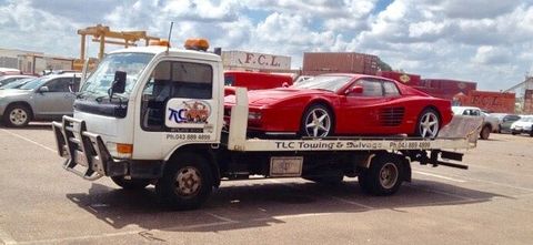 Red Car Towed — TLC Towing & Salvage in Coconut Grove, NT