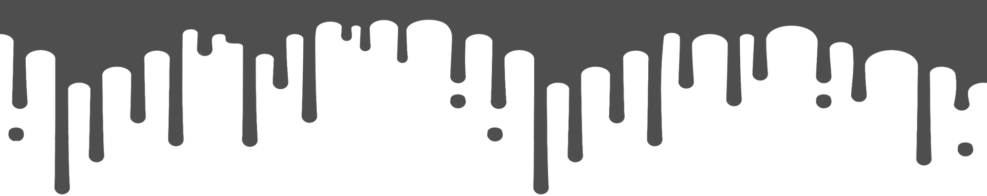 A black and white graphic of a drip of paint on a white background.