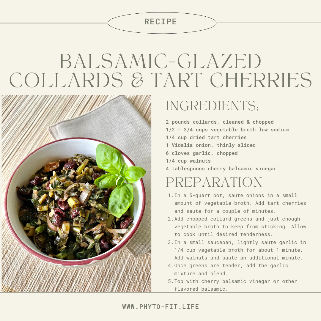 Balsamic Glazed Collards & Tart Cheeries Recipe