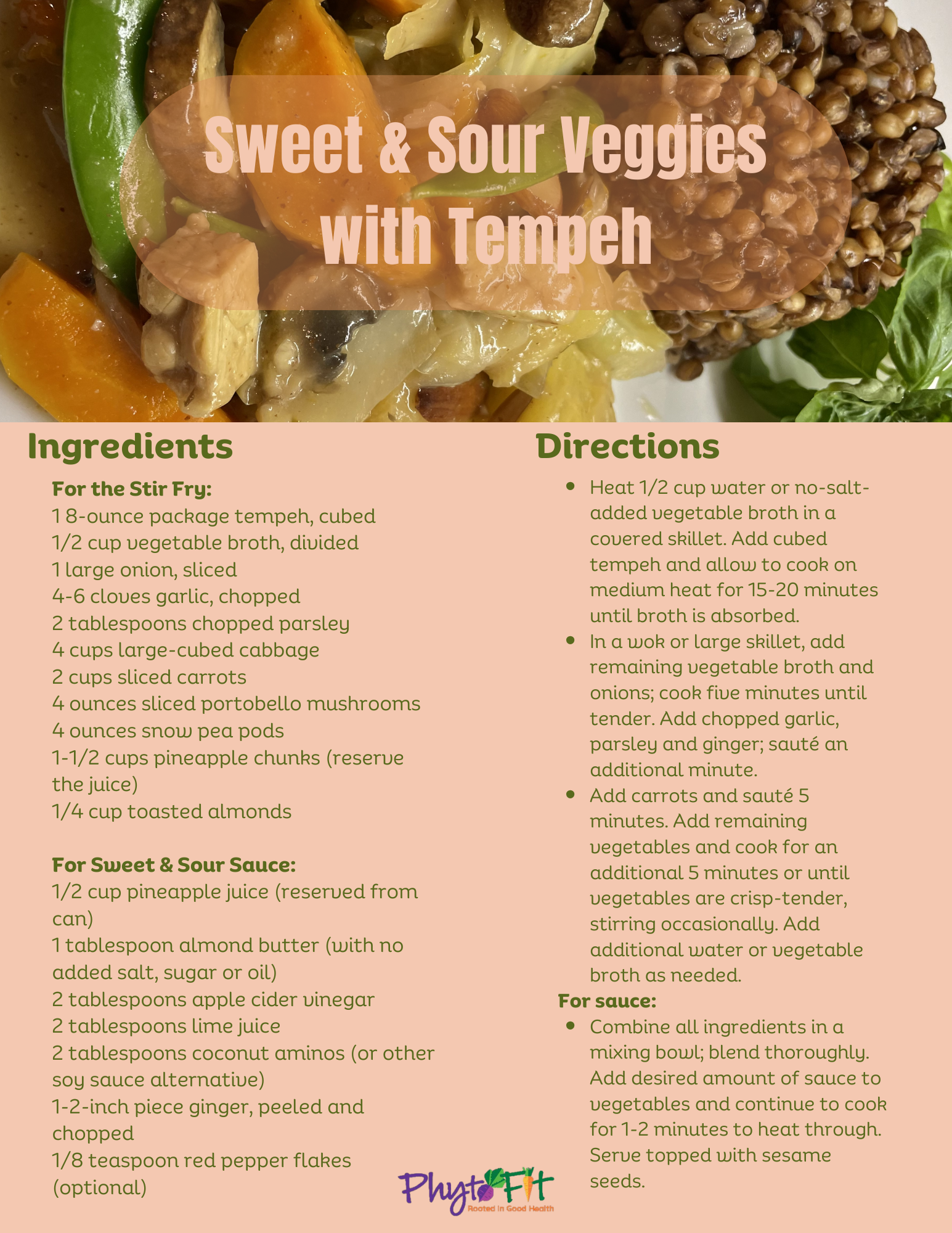 Sweet & Sour Veggies with Tempeh Recipe