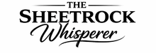 Black-and-white logo reading “The Sheetrock Whisperer” in bold and cursive lettering