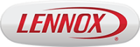 The red Lennox logo featuring the brand name in a bold, italicized font, enclosed in a white, horizontally-oriented oval.