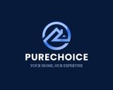 PureChoice logo in white and blue on a dark navy background, with tagline “Your home, our expertise”